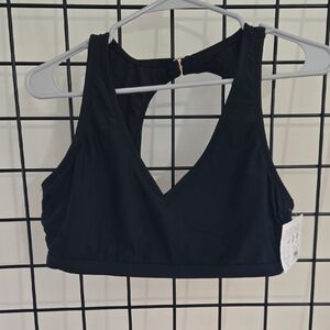 Black V-Neck Bikini with Racerback Cutout